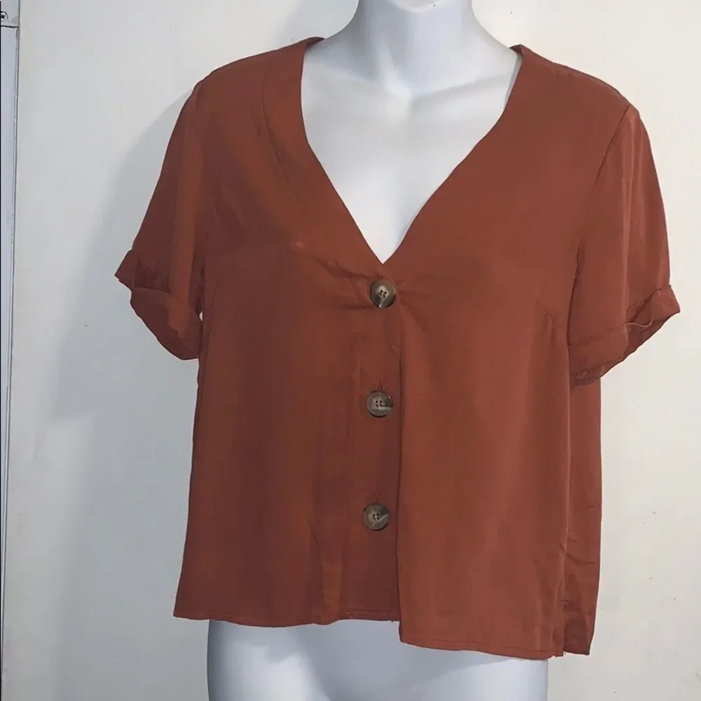 ASOS PETITE Burnt Orange Boxy Top- 4 NWT